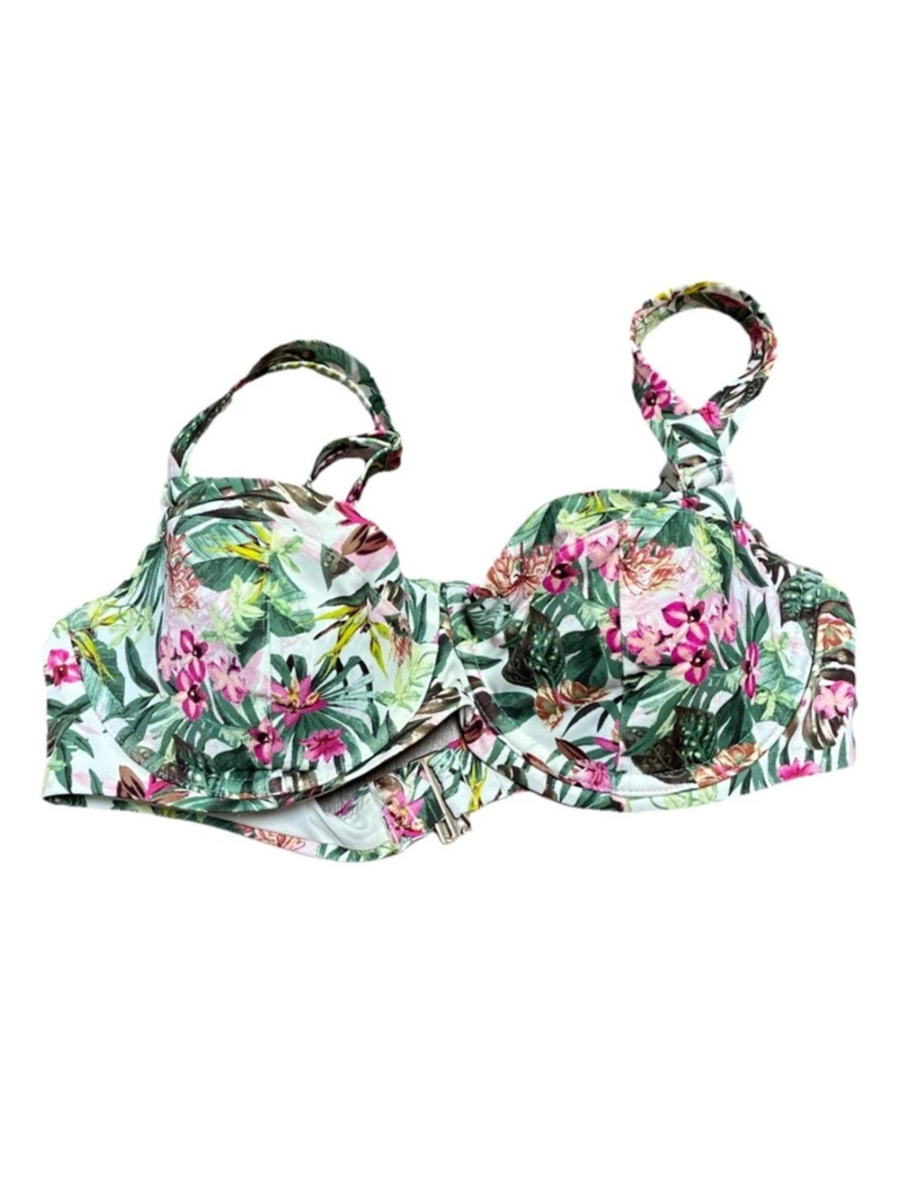 Victoria’s Secret Bikini Top 36D Tropical Underwire Adjustable Straps Swim